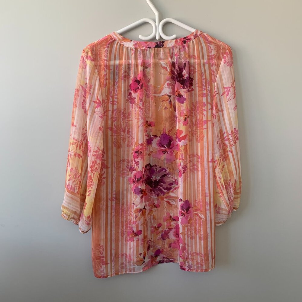 Laura Scott Blouse sheer floral blouse - Picture 2 of 9